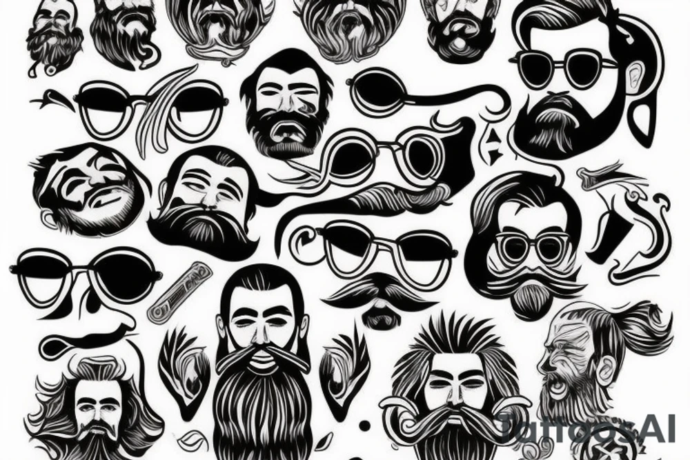 Bearded man tattoo idea