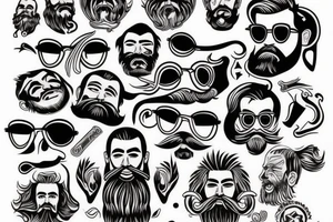 Bearded man tattoo idea