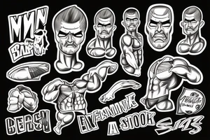 Muscle man standing tattoo idea