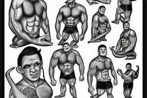 Muscle man standing tattoo idea