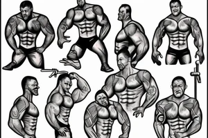 Muscle man standing tattoo idea