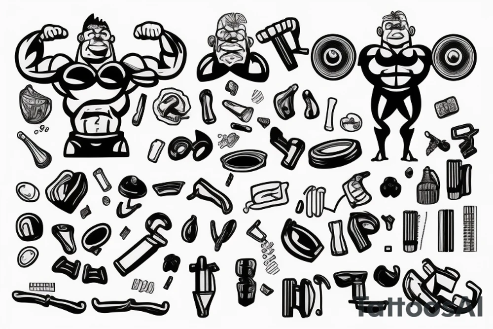 Muscle man standing without underwear tattoo idea