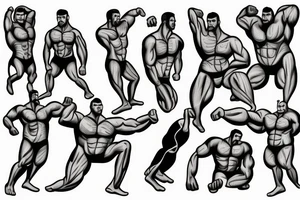 Muscle man standing without underwear tattoo idea