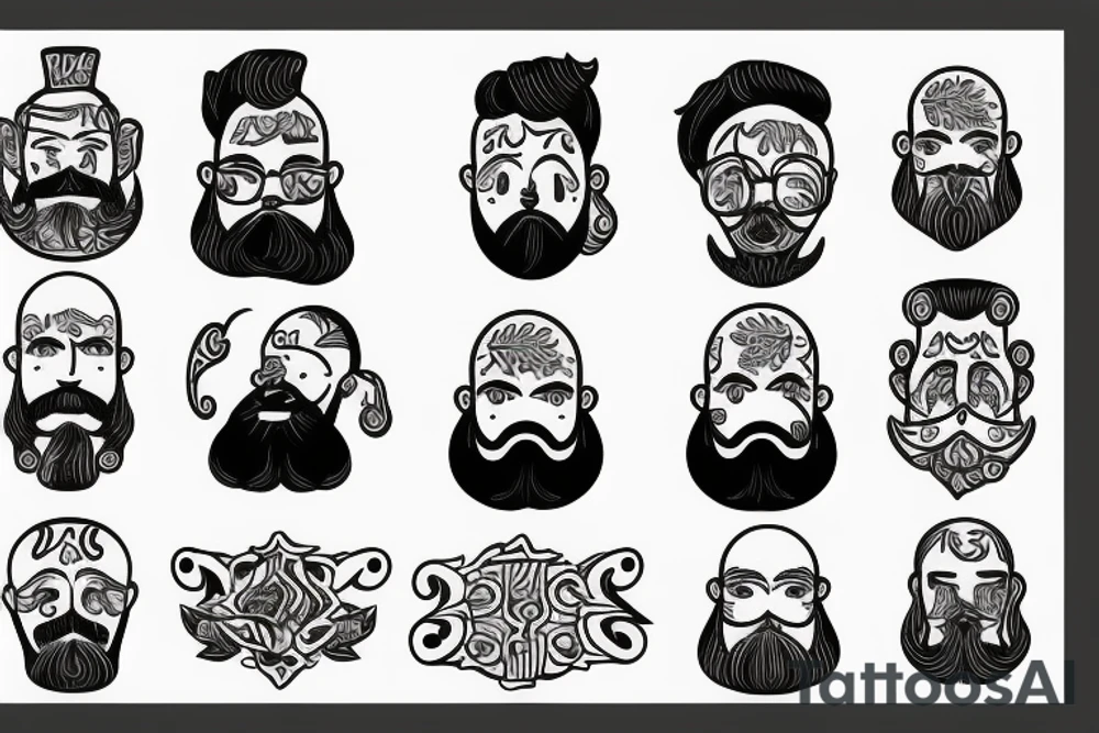 Bearded man standing tattoo idea
