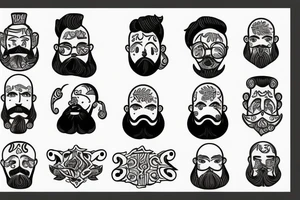 Bearded man standing tattoo idea