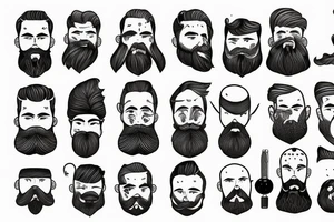 Bearded man standing tattoo idea