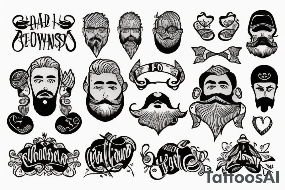 Bearded man standing in front tattoo idea