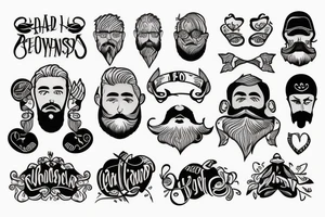 Bearded man standing in front tattoo idea