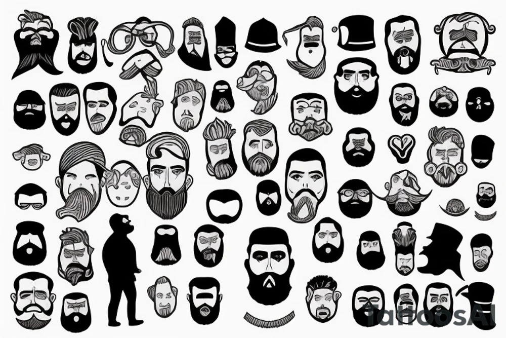 Bearded man standing in front tattoo idea