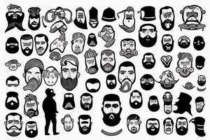 Bearded man standing in front tattoo idea