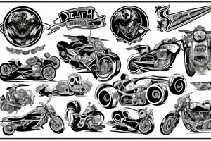 death riding a race car tattoo idea