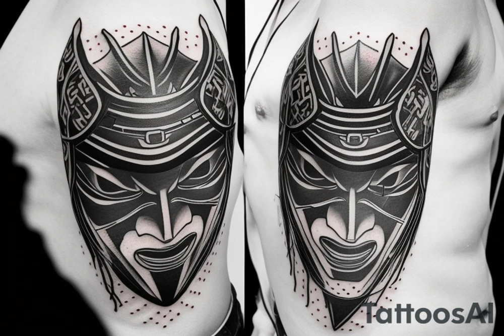 samurai mask cut in half by a kunai tattoo idea samurai mask cut in half by a kunai tattoo idea