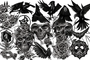 memorial for someone that liked ravens, gothic moths and 666 tattoo idea