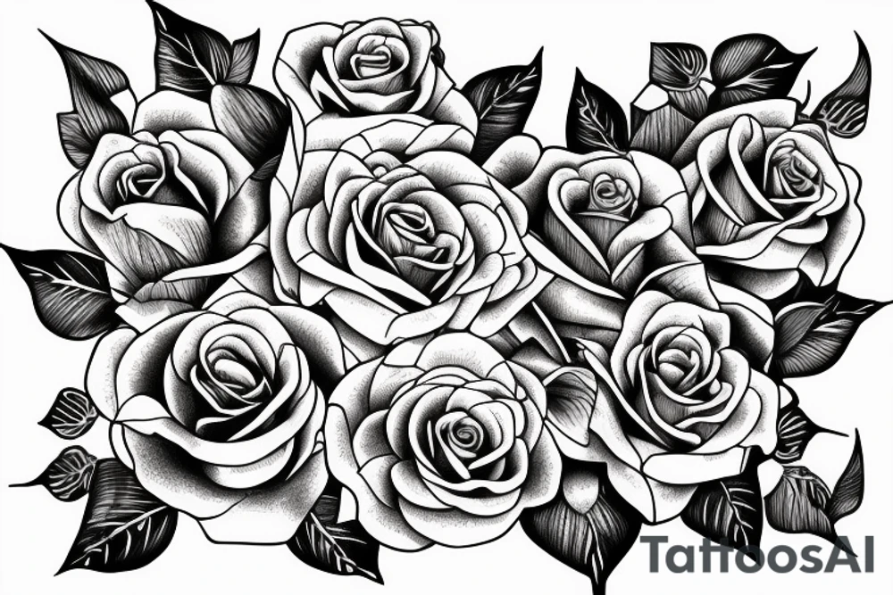 Rose and skull and vines tattoo idea