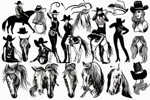 Gay cowgirls on a horse tattoo idea