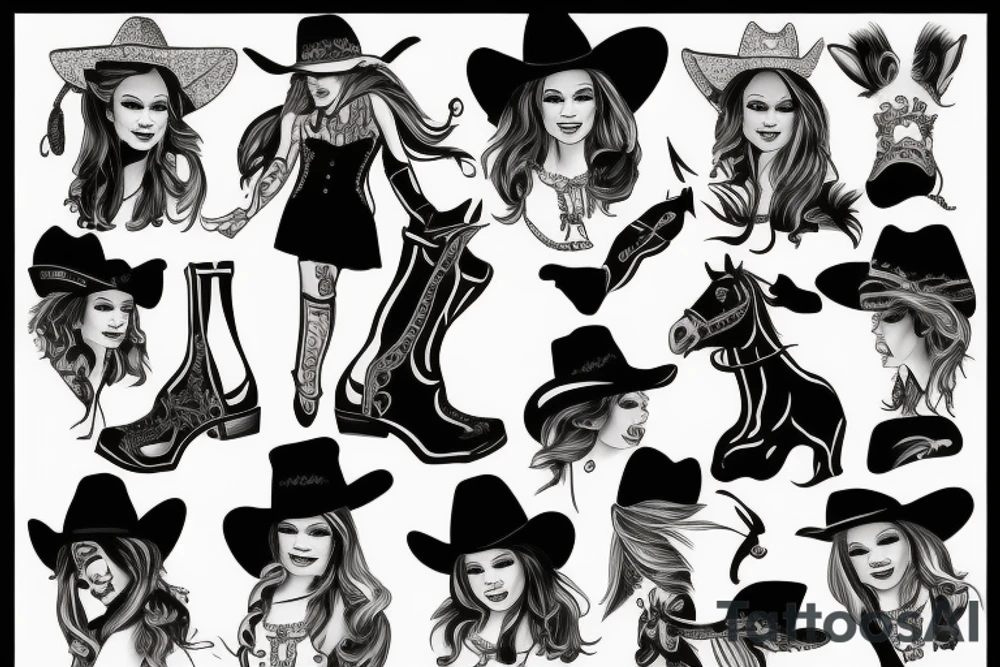 Gay cowgirls on a horse tattoo idea