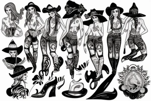 Gay cowgirls on a horse tattoo idea