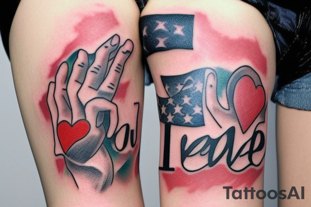 deaf-mute gesture american I LOVE YOU tattoo idea