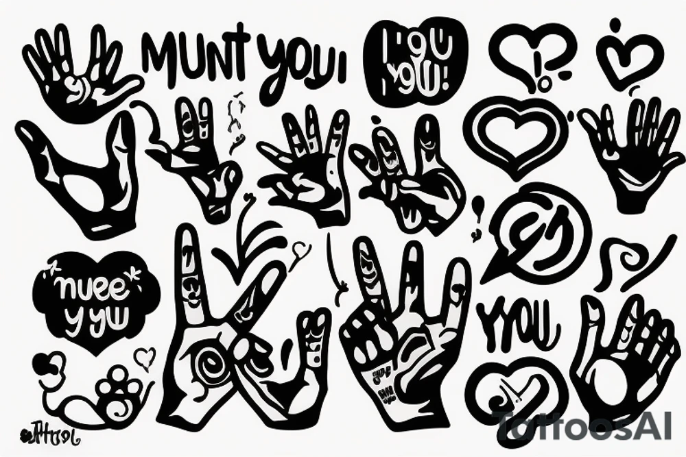 deaf-mute gesture I LOVE YOU tattoo idea
