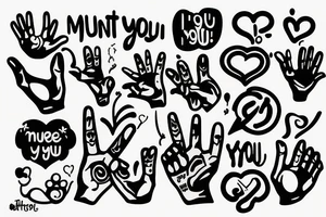 deaf-mute gesture I LOVE YOU tattoo idea