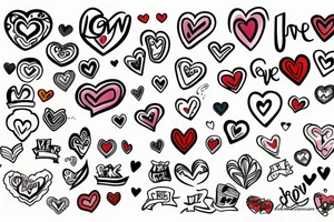 love heart sign tattoo idea
