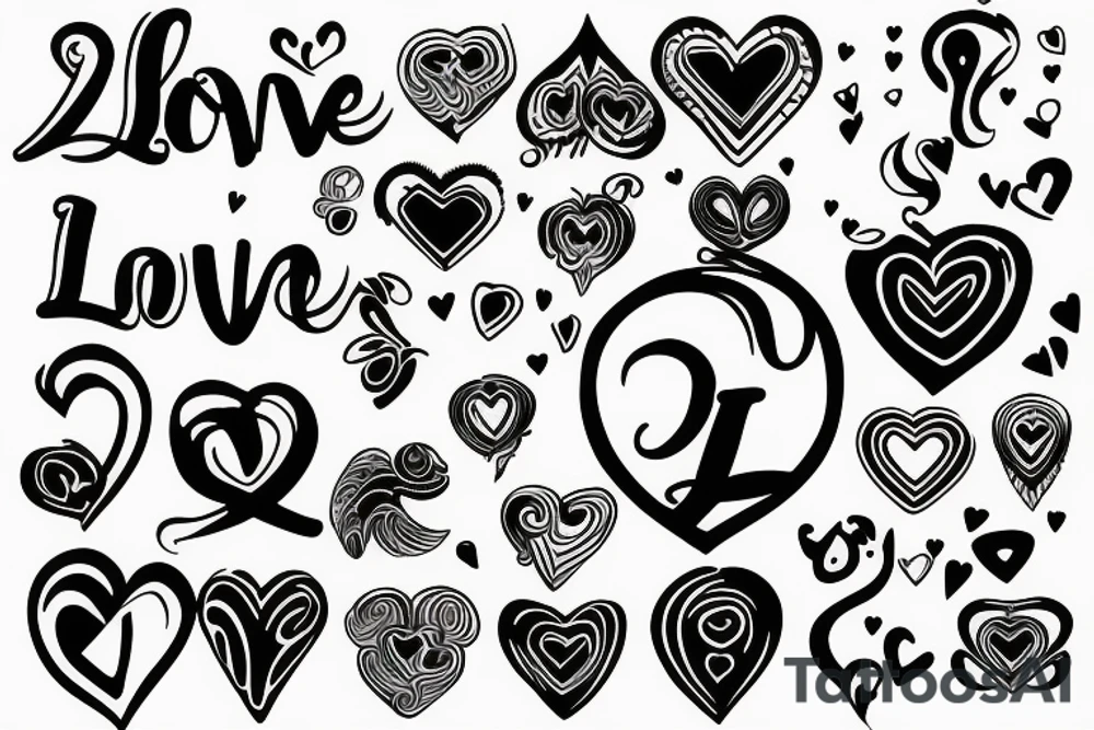 love heart sign tattoo idea