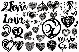 love heart sign tattoo idea