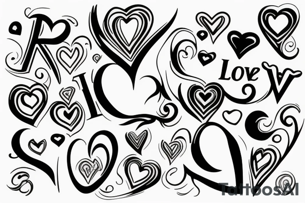 love heart sign tattoo idea