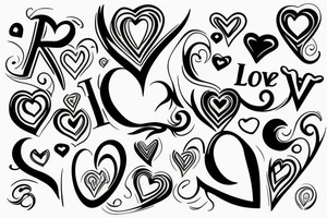love heart sign tattoo idea