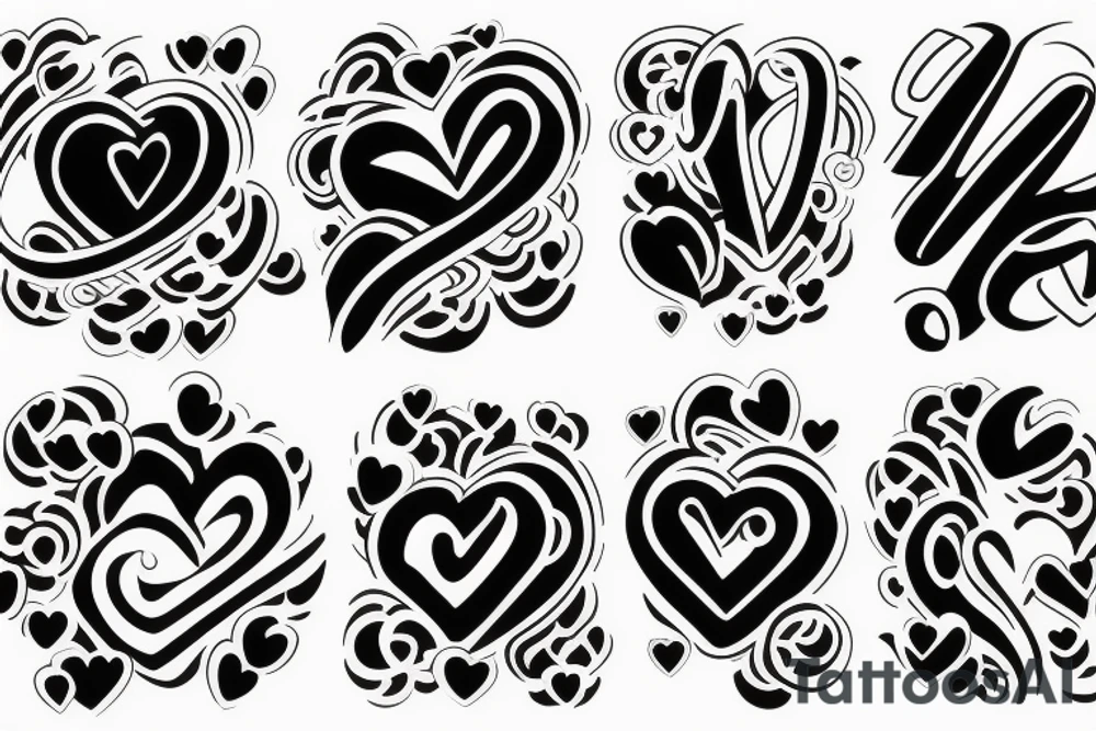 love heart sign tattoo idea