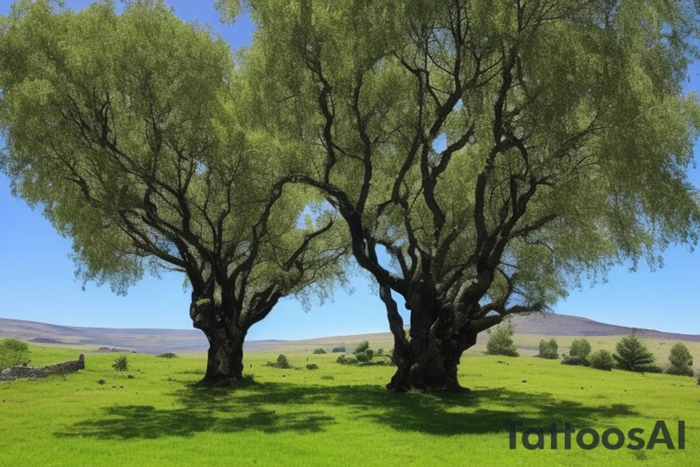 Imagine the entirety of your back being a canvas, and in the center, a large, vibrant tree extends, reaching the shoulder blades with its branches and down to your lower back with its roots. This tree symbolizes your personal growth and strength. 

The roots, thick and firm, dig into the rolling green hills of the Golan Heights, intertwining with the landscape and symbolizing your deep connection to your homeland. 

A Greco-Roman wrestling helmet, finely detailed, hangs from a sturdy branch on the upper right side of the tree, signifying your achievements in wrestling and the military. In the leafy canopy of the tree, subtly integrate the pattern of a frisbee, representing your love for the sea and freedom.

Carved into the bark of the tree on the left side, near where your heart would be, are two small but significant symbols: a knife and a tiny spark. These are to symbolize your significant relationships with Chris and Or. 

Etched into the base of the tree is a small, humble house. This is to symbolize your dream of providing a dream home for your mother.

The Russian and Israeli flags are subtly incorporated into the tree's design, intertwining with the bark and leaves, symbolizing your migration journey from Russia to Israel.

Lastly, beneath the tree, at the bottom center of your back, place the silhouette of an open book. Gold coins are scattered on the ground around it, symbolizing your interest in finance and your life motto "everything is possible." 

You can take this description to a professional tattoo artist who can create a sketch based on these details. Remember that the final design can be adjusted according to your preferences and the artist's creative input. tattoo idea