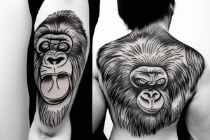 cute gorilla carrying the world tattoo idea