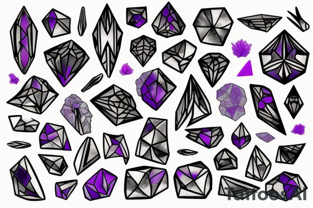 crystals with lavender tattoo idea