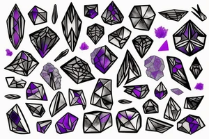 crystals with lavender tattoo idea