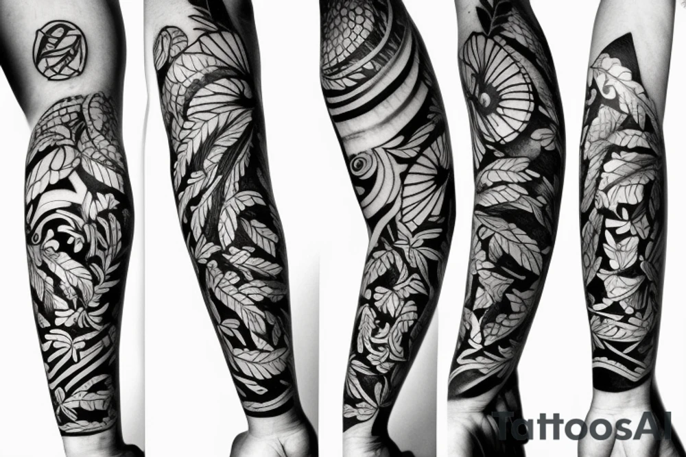 a half pillar with vine surrounding it tattoo idea
