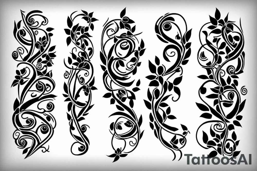 a half pillar with vine surrounding it tattoo idea
