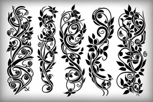 a half pillar with vine surrounding it tattoo idea