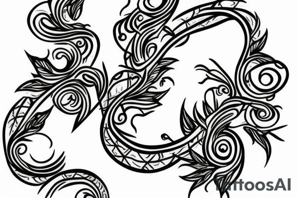 pillar with vine surrounding it tattoo idea