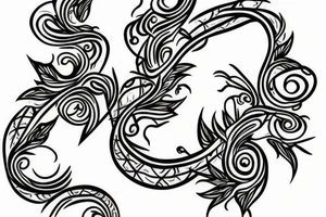 pillar with vine surrounding it tattoo idea