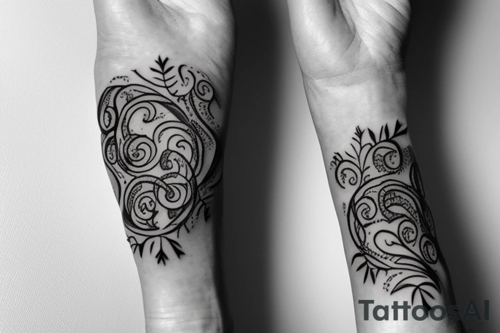pillar with vine surrounding it tattoo idea