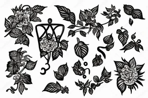 pole with vine surrounding it tattoo idea
