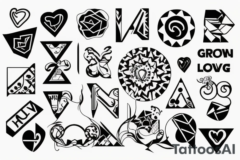 strength growth love tattoo idea