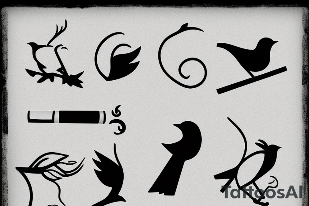 a bird smoking cigarette tattoo idea