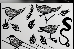 bird smoking cigarette tattoo idea