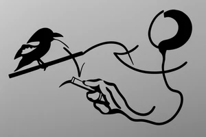 bird smoking cigarette tattoo idea