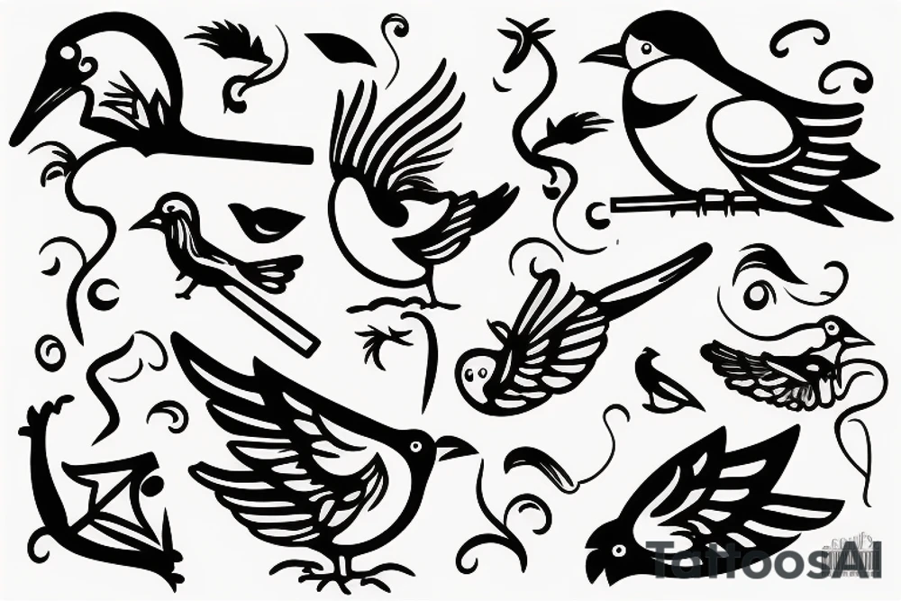bird smoking cigarette tattoo idea