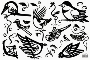 bird smoking cigarette tattoo idea