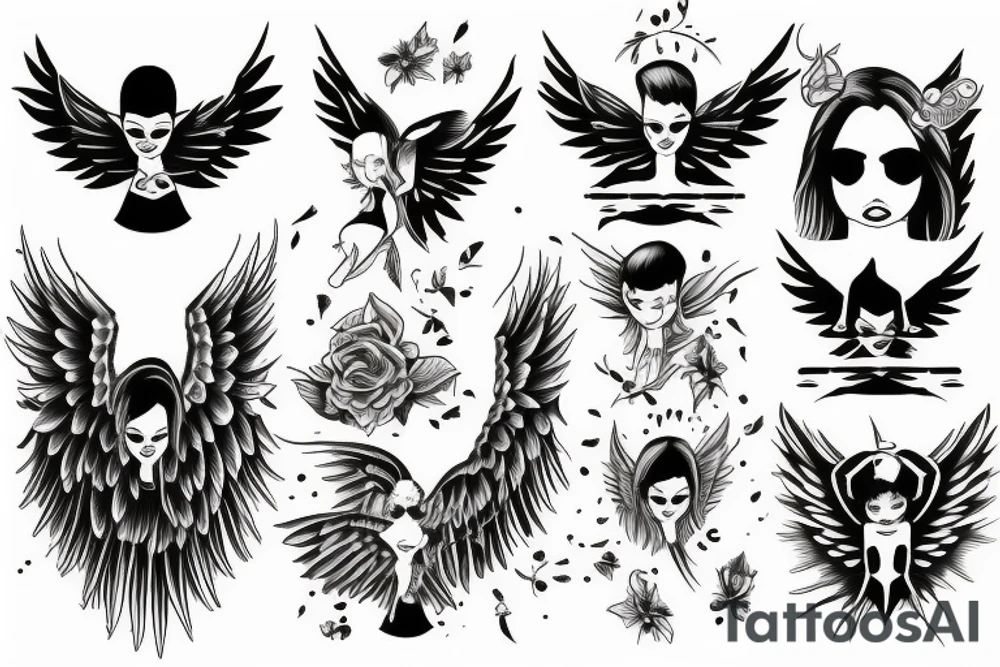 fallen angel tattoo idea