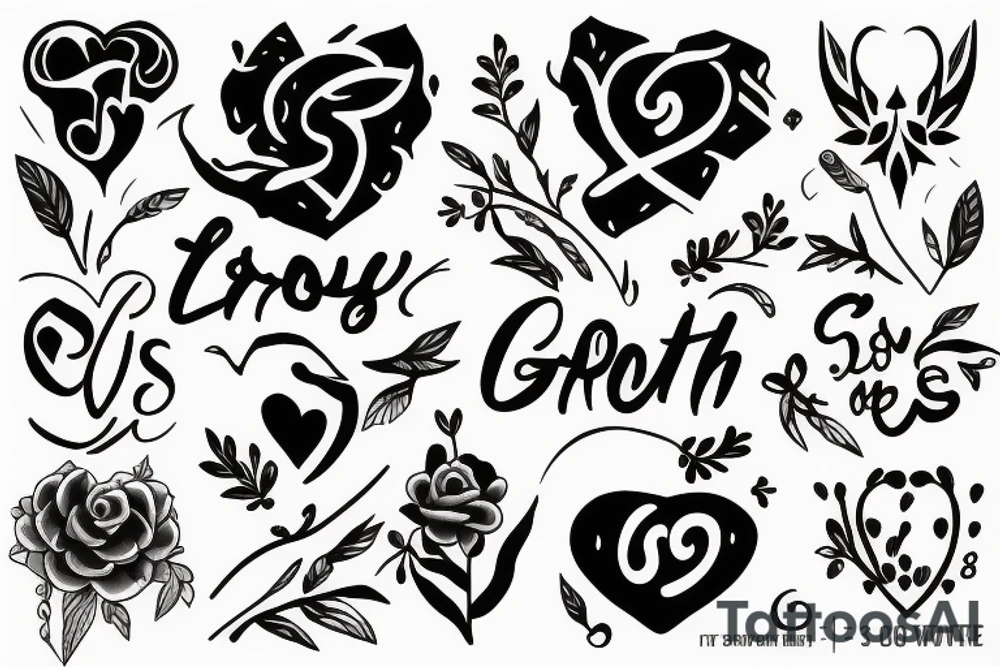 strength growth love tattoo idea