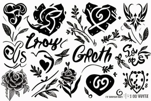 strength growth love tattoo idea
